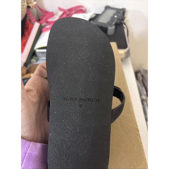 Tory Burch Miller Cloud Leather Sandal BLACK US 5 AUTHENTIC - Picture 8 of 16